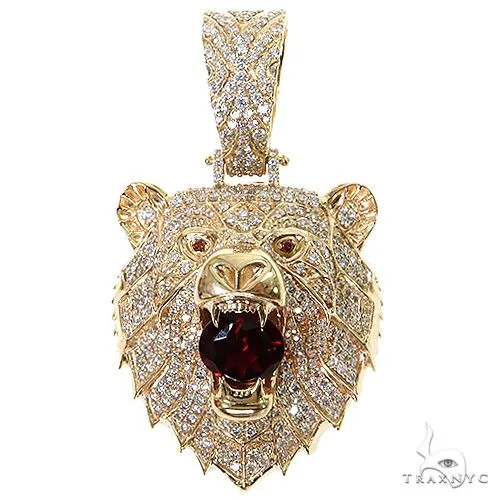 RINA - For Him DISCORD MAX Grizzly Bear Garnet Diamond Pendant 68708 in Rose Gold – Pendant