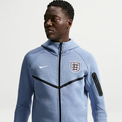 Nike England Tech Fleece Windrunner Men's Nike Football Full-Zip Hoodie - Work Blue/White