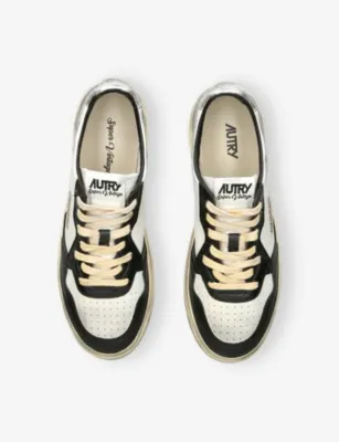 AUTRY Medalist Vintage Leather Trainers - EUR 45 / 11 UK MEN in SILVER COM, additional product view 2