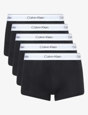 CALVIN KLEIN Icon Pack of Five Stretch-Cotton Trunks