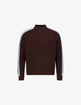 PELLADOR Stand-Collar Cable-Knit Cotton Jumper