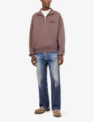 JACQUEMUS The Gros Grain Half-Zip Cotton-Jersey Sweatshirt detail 2