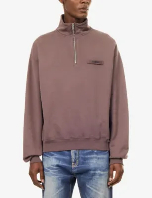 JACQUEMUS The Gros Grain Half-Zip Cotton-Jersey Sweatshirt detail 3