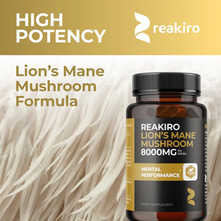 Reakiro Lion's Mane Mushroom 8000 mg 60 Capsules, additional product view 3