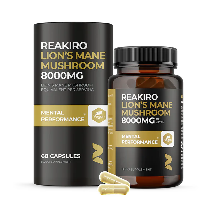 Reakiro Lion's Mane Mushroom 8000 mg 60 Capsules