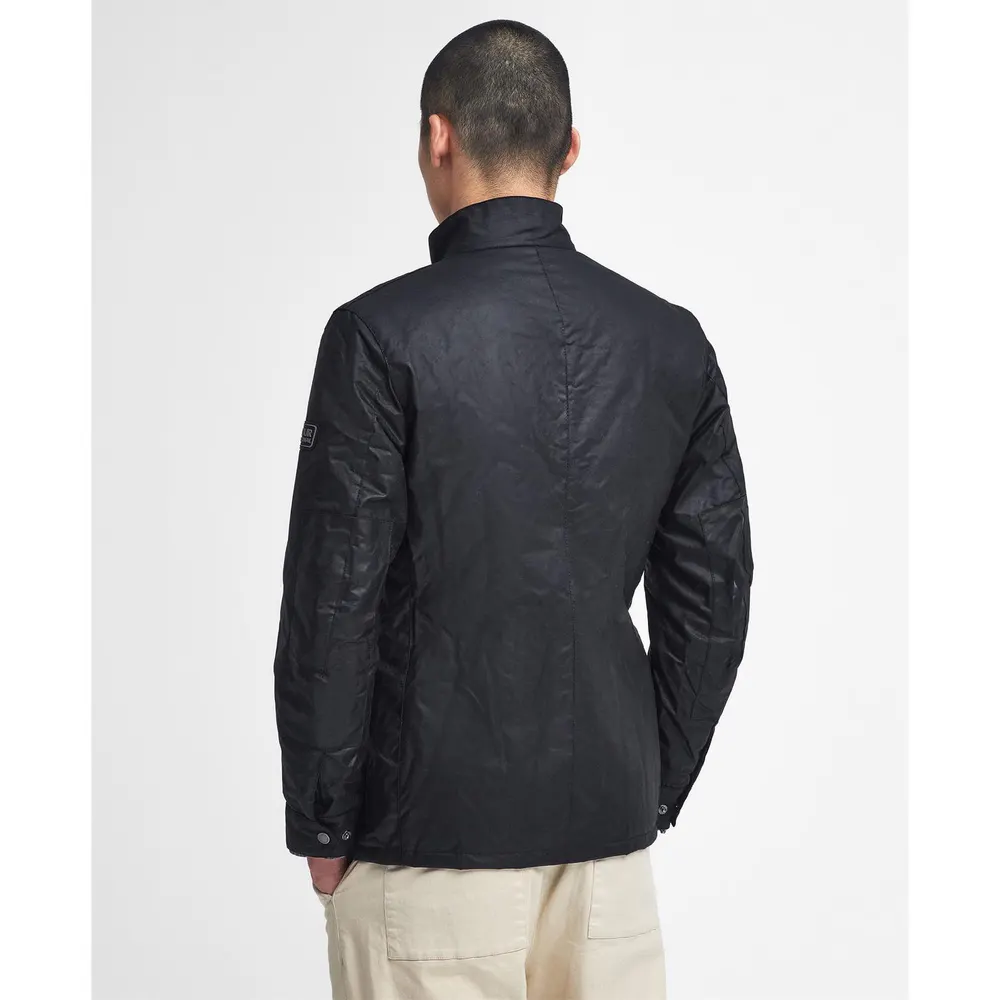 Barbour International Men's Duke Water Resistant Windproof Cotton Long Sleeve Wax Jacket detail 3