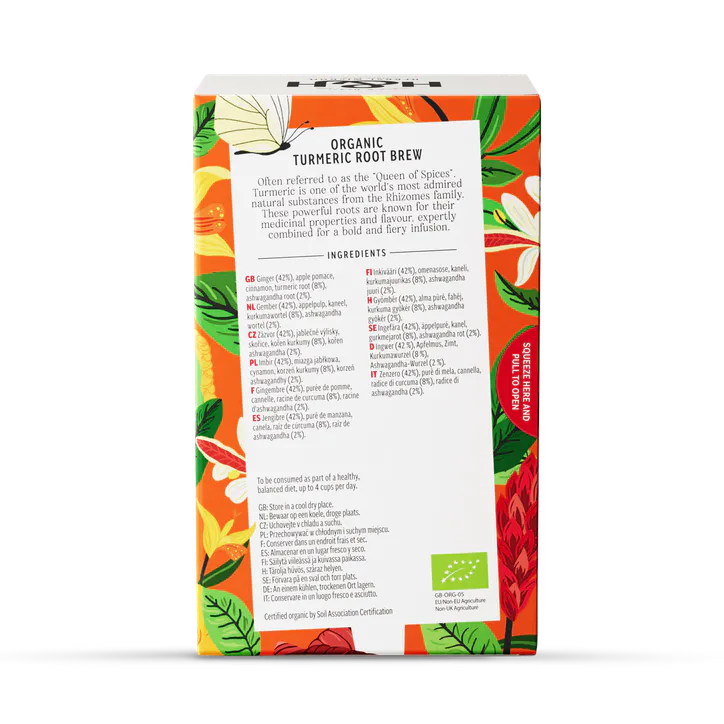 Heath & Heather Organic Turmeric Root Brew 20 Tea Bags detail 2