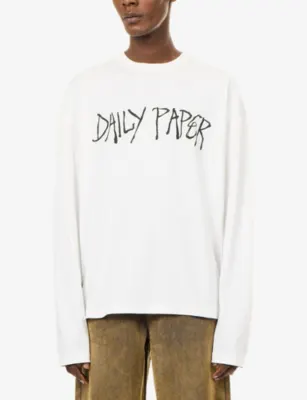 DAILY PAPER Scribble Brand-Print Cotton T-Shirt detail 3