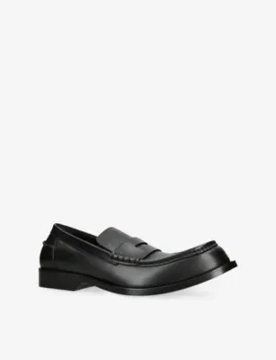 LOEWE Bobine Leather Loafers - EUR 45 / 11 UK MEN in BLACK, additional product view 3
