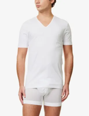 ZIMMERLI Pure comfort v-neck t-shirt detail 3