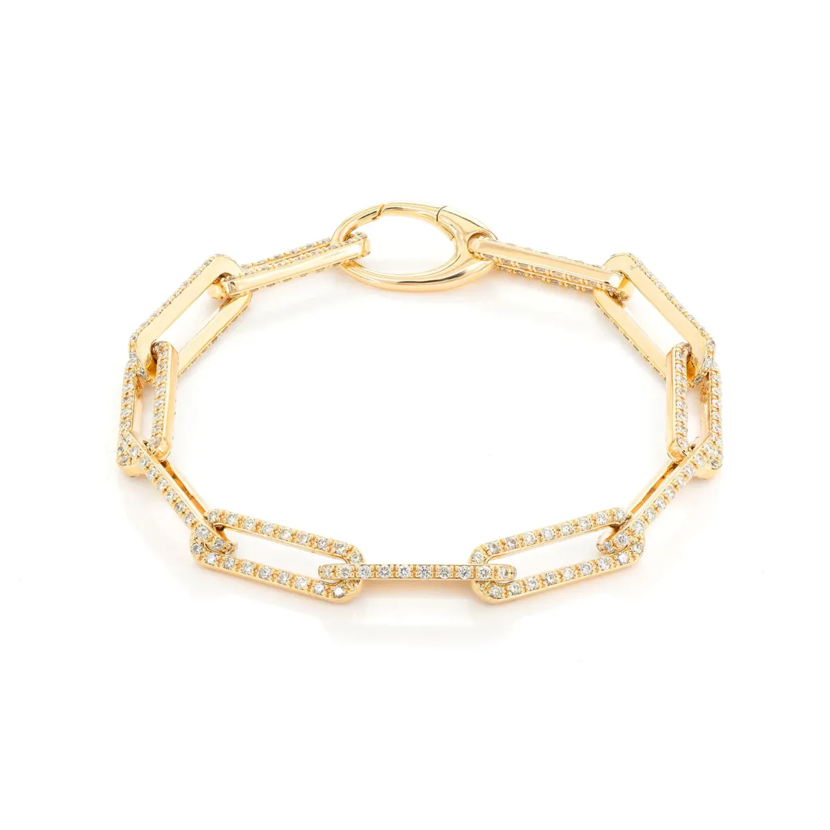 For Him Iced Elongated Rolo Diamond Bracelet in Rose Gold / 6.5" / Lab Grown Diamond – Bracelet