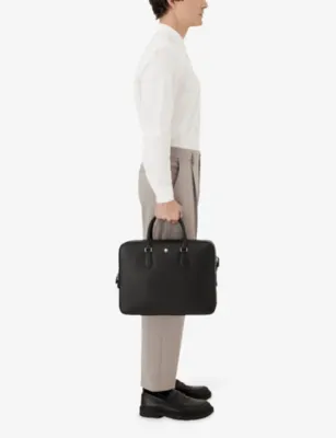 MONTBLANC Sartorial Large Document Leather Briefcase Case detail 2