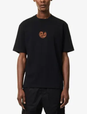 STONE ISLAND Vertical Logo-Print Short-Sleeve Cotton-Jersey T-Shirt detail 3
