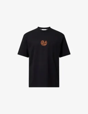 STONE ISLAND Vertical Logo-Print Short-Sleeve Cotton-Jersey T-Shirt