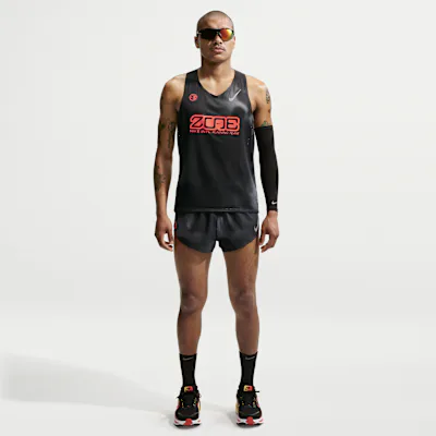 Nike AeroSwift Men's Dri-FIT ADV 5cm (approx.) Brief-Lined Running Shorts - Black/Dark Smoke Grey/Bright Crimson