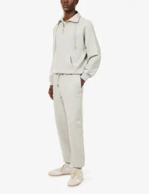 AMI PARIS Embroidered Ami De Coeur Cotton-Jersey Jogging Bottoms detail 2