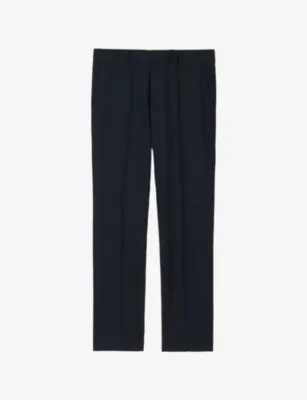 SANDRO Wide-Leg Regular-Fit Wool Suit Trousers