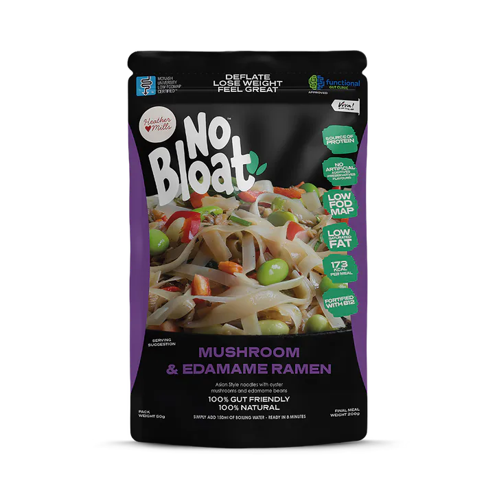 NO BLOAT Mushroom & Edamame Ramen 4 x 50g Pouches