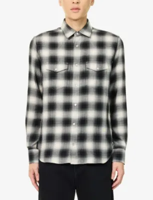 TOM FORD Slim-Fit Western Check Cotton And Cashmere Shirt - 15.75 detail 3