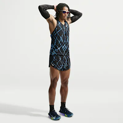 Nike AeroSwift Men's Dri-FIT ADV Printed Running Shorts - Black/White