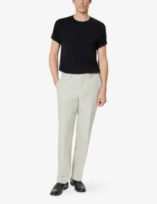 THE KOOPLES Straight-Leg Mid-Rise Linen Trousers detail 2