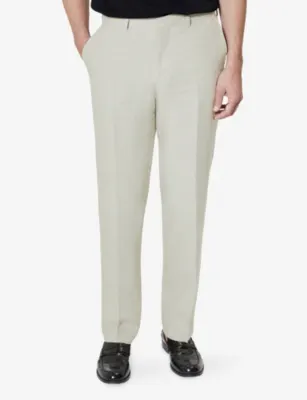 THE KOOPLES Straight-Leg Mid-Rise Linen Trousers detail 3