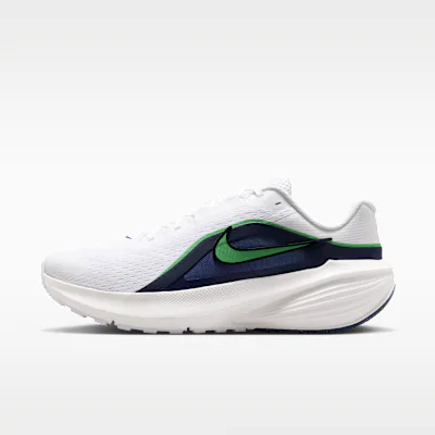 Nike Downshifter 14 Men's Road Running Shoe - White/Midnight Navy/Summit White/Green Spark