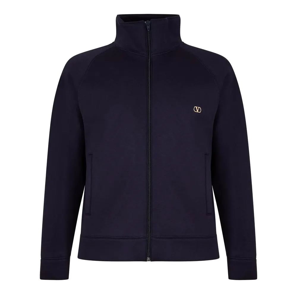 Valentino Men's VLogo Signature Viscose Long Sleeve Softshell Jacket in Indigo – Clothing