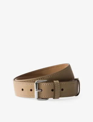 PRADA Nubuck Leather Belt - 44 in NEUTRAL – Mens | Belts