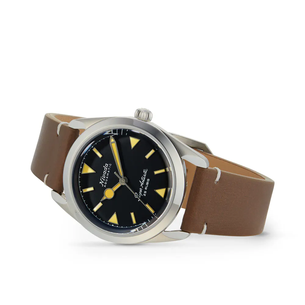 Nivada Grenchen Super Antarctic 38mm Mens Watch Black in Black, additional product view 2