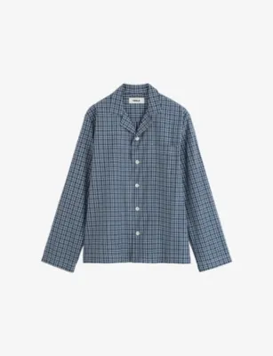 TEKLA Checked Cotton Pyjama Shirt - Lanegan Checks