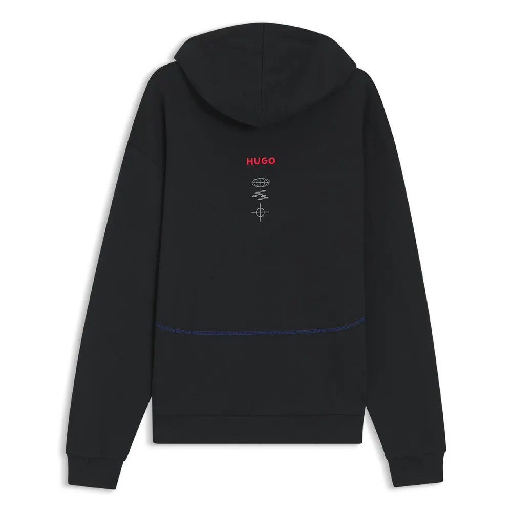 Hugo Men's VCARB Racing Bulls Over the Head Cotton Oversized-Fit Hoodie detail 2