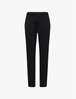 ARNE Slip-pockets drawstring-waistband tapered-leg tailored-fit stretch-cotton trousers