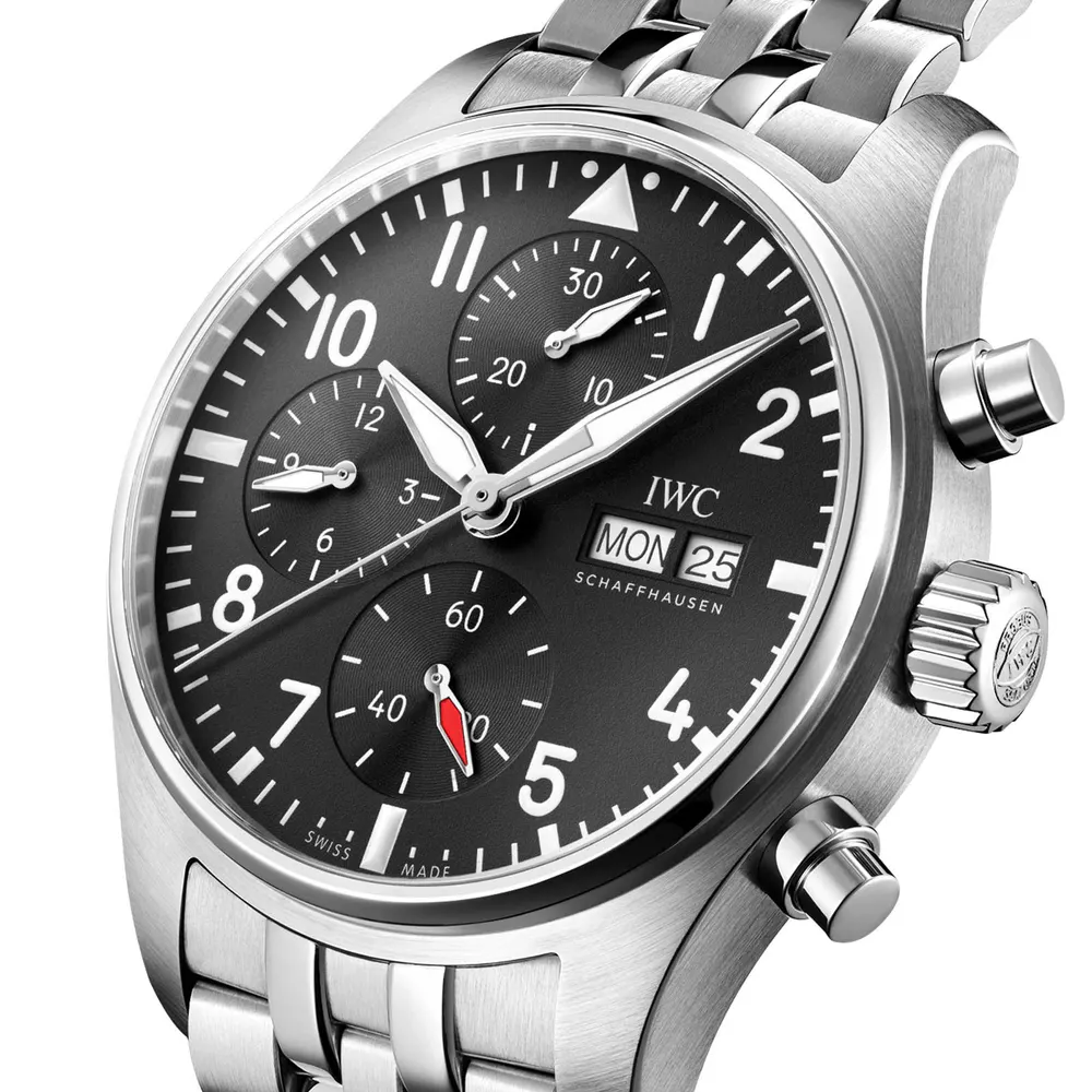 IWC Pilot Chronograph 41mm Mens Watch Black in Black, additional product view 2
