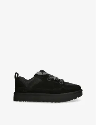 UGG Lo Lowmel Low-Top Suede Trainers - EUR 40 / 6 UK MEN in BLACK – Mens | Trainers | Lace up trainers