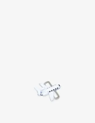 POUBEL Aeroplane Sterling-Silver and Enamel Charm in SILVER, additional product view 3