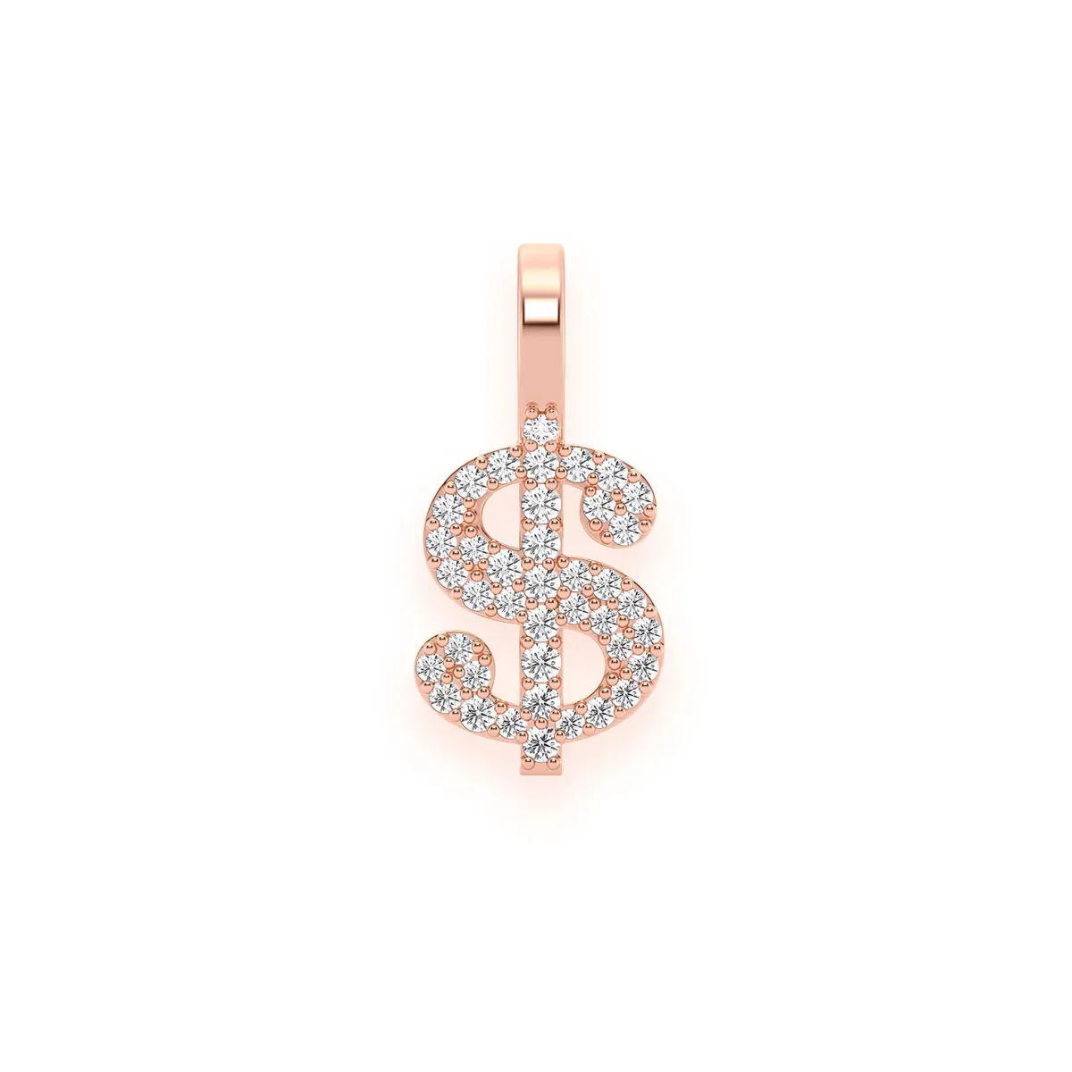 For Him US Dollar Sign Diamond Pendant in 0.20ctw / Rose Gold / Natural Diamond – Pendant