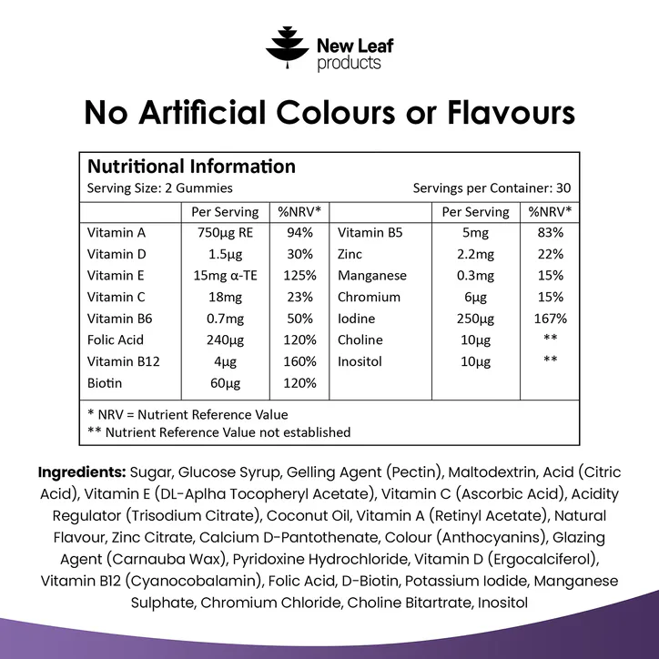 New Leaf Products Essential Multivitamins Minerals Gummies 60 gummies detail 3