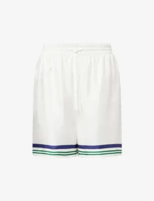 CASABLANCA Hotel Emblem Silk Shorts