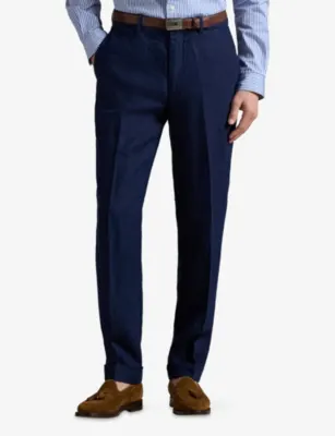 POLO RALPH LAUREN Tapered-Leg Regular-Fit Linen Trousers - 30/32 in NAVY, additional product view 3