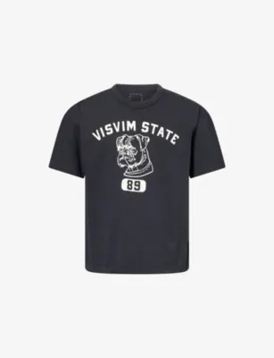 VISVIM Graphic-Print Crew-Neck cotton T-Shirt - BLACK in BLACK – Mens | Tops & t-shirts | T-Shirts | Plain T-Shirts
