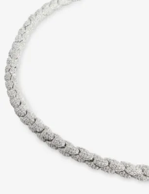 GLD Snake Link 14ct White Gold-Plated and Cubic Zirconia Chain Necklace detail 3