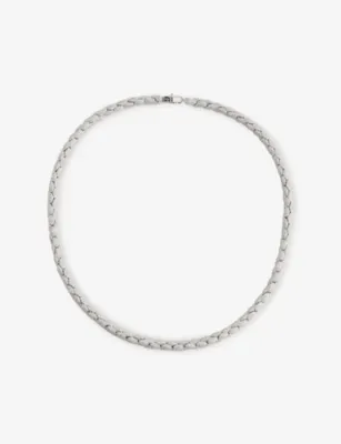 GLD Snake Link 14ct White Gold-Plated and Cubic Zirconia Chain Necklace