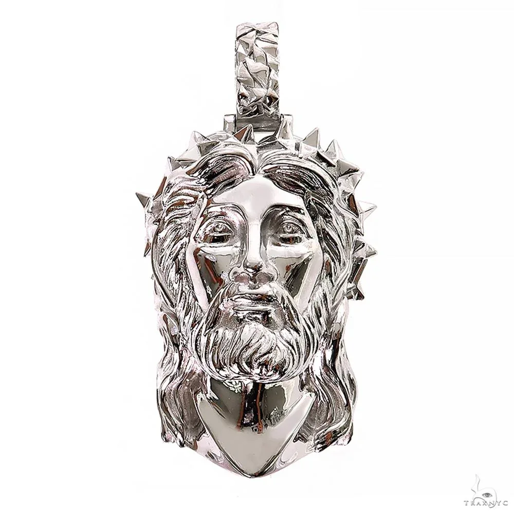 MARYAM - For Him SILVER Silver Spikes Crown Jesus Head Pendant[Medium] 69748 – Pendant