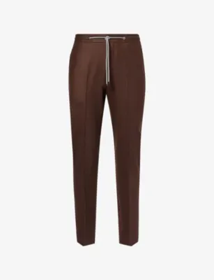 CORNELIANI Drawstring Straight-Leg Wool-Blend Trousers