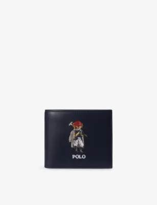 POLO RALPH LAUREN Bear-Embroidered Leather Billfold Wallet
