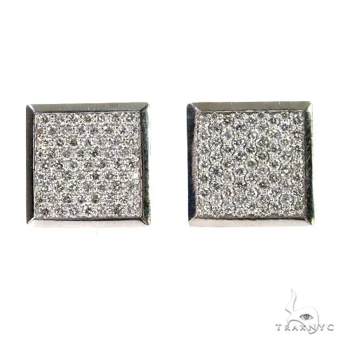 RINA - For Him CUSTOM 18K Gold Square Diamond Earrings 67911 in Rose Gold – Earrings