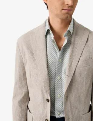 ETON Motif Contemporary-Fit Cotton-Twill Shirt - 19.75 in MID BLUE, additional product view 2