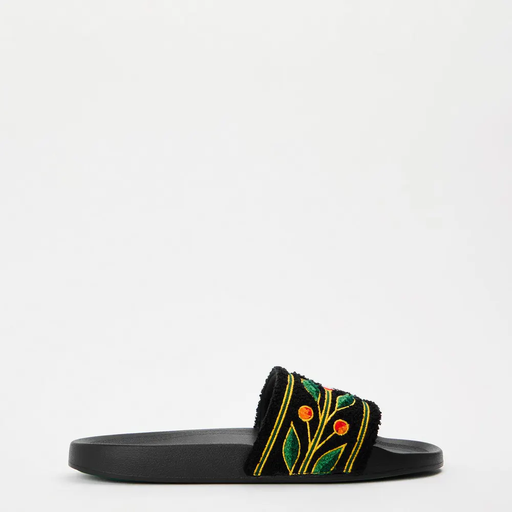 Casablanca Men's Logo Pool Sliders in Black – Footwear