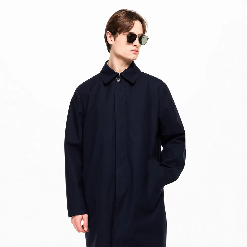 Gieves and Hawkes Men's Franklin Rain Anorak in Navy, additional product view 3